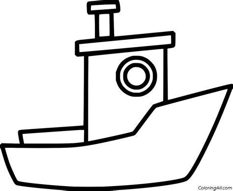 Boat Outline Coloring Page - ColoringAll