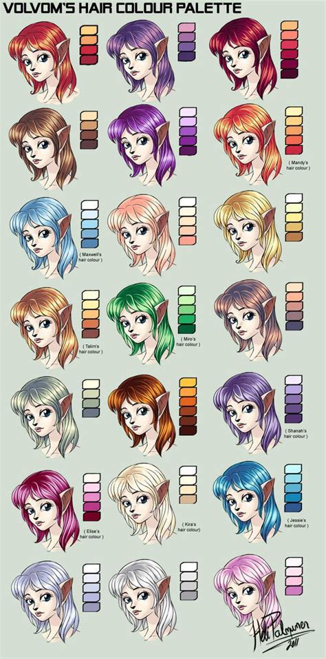 My hair colour palette by Volvom | Anime hair color, Skin color palette ...