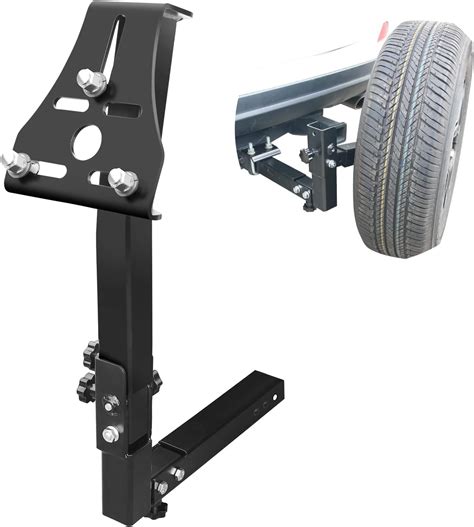 EZOOOOIU Universal Hitch Spare Tire Rack Black, Trailer Hitch Spare Tire Mount Fits for 2-inch ...