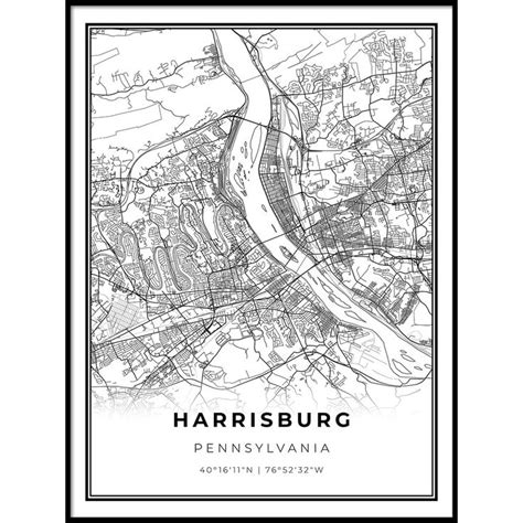 Harrisburg Map Poster | Map poster, Map, Harrisburg