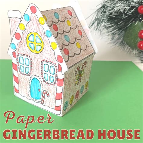 Paper Gingerbread House (template included) - Messy Little Monster