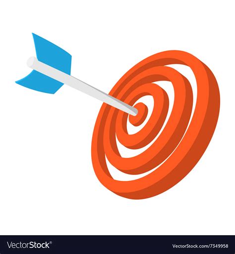 Target with dart cartoon icon Royalty Free Vector Image