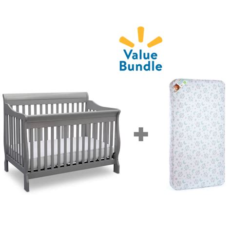 Delta Canton 4-in-1 Convertible Crib + Mattress Value Bundle - Walmart ...