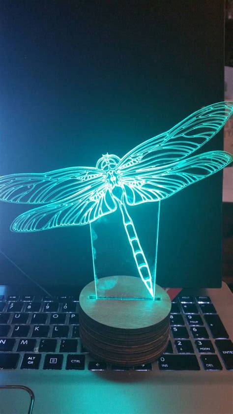 Dragonfly Lamp 3D Illusion Colour Change Mothers Daygift Her - Etsy UK