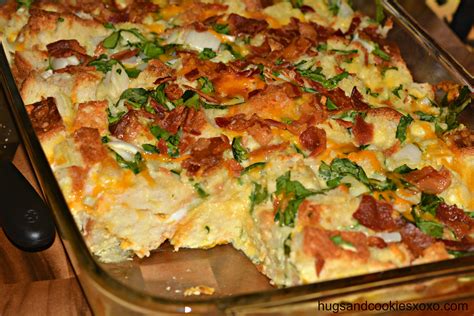 Bacon, Egg, Cheese and Spinach Casserole - Hugs and Cookies XOXO