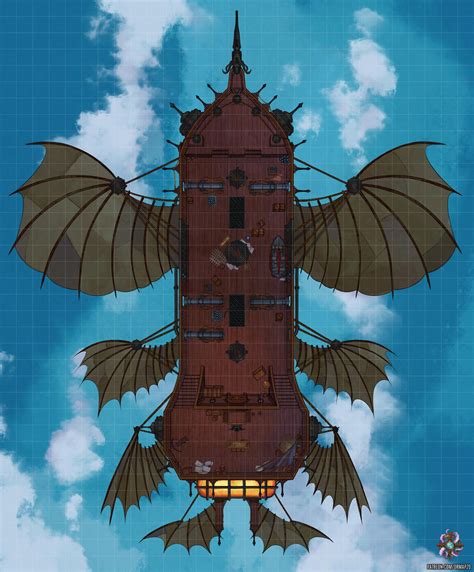 War Airship Battle Map 29x35 : r/dndmaps