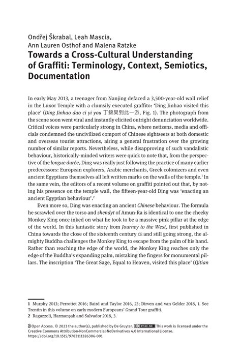 (PDF) Towards a Cross-Cultural Understanding of Graffiti: Terminology, Context, Semiotics ...