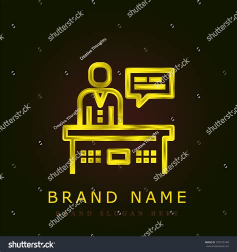 Interview Golden Metallic Logo Stock Vector (Royalty Free) 703109149 ...