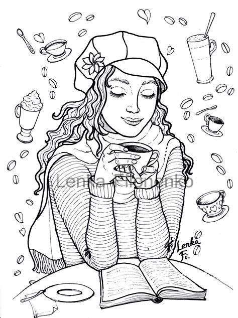 This coloring page is a hand drawn artwork in digital form - PDF in high quality. Nothing will ...