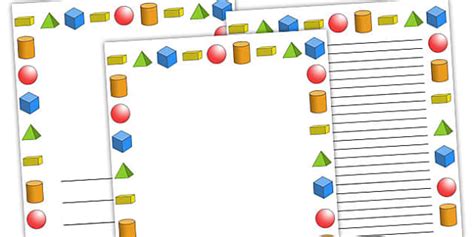 3D Shapes Page Borders (teacher made) - Twinkl