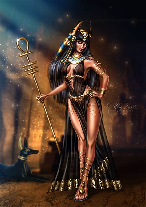 ArtStation - The Egyptian god Anubis in a female incarnation