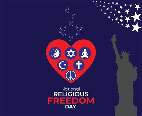 National Religious Freedom Day. January 16. Holiday concept. Template for background, banner ...