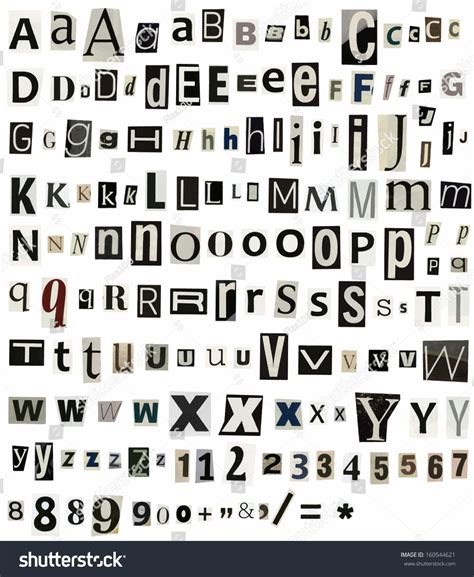 Vector Alphabet Letters Made Newspaper Magazine Stock Vector (Royalty ...