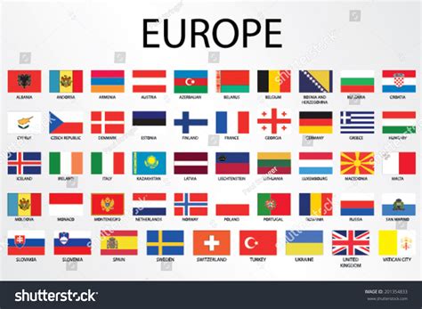 Alphabetical Country Flags Continent Stock Vector (Royalty Free) 201354833