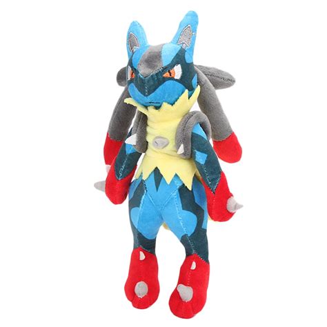 New 11" 28 cm Mega Lucario Cartoon Stuffed animals Soft Plush Dolls Kids Baby toys Collectible ...