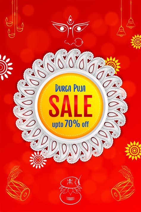 durga puja offer sale banner background design creative durga puja sale banner 11219033 Vector ...