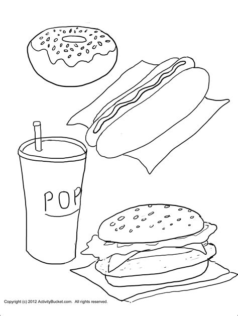 Unhealthy Food Coloring Pages at GetColorings.com | Free printable ...