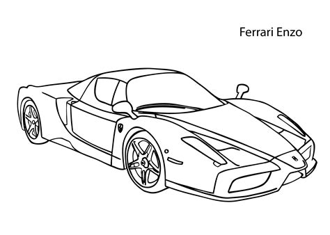 Super car Ferrari Enzo coloring page, cool car printable free Race Car Coloring Pages, Coloring ...