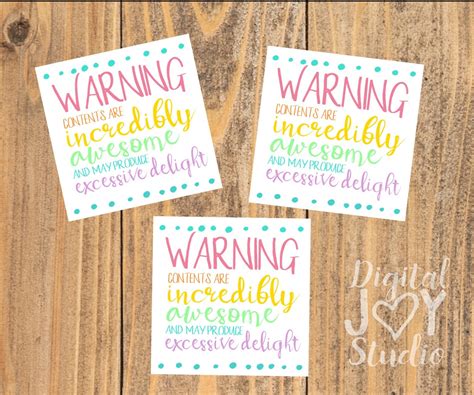 Funny Warning Labels Packaging Stickers Fun by DigitalJoyStudio