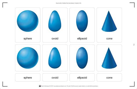 Montessori Materials: Geometric Solids Nomenclature Cards 3-6 (Printed and Laminated)