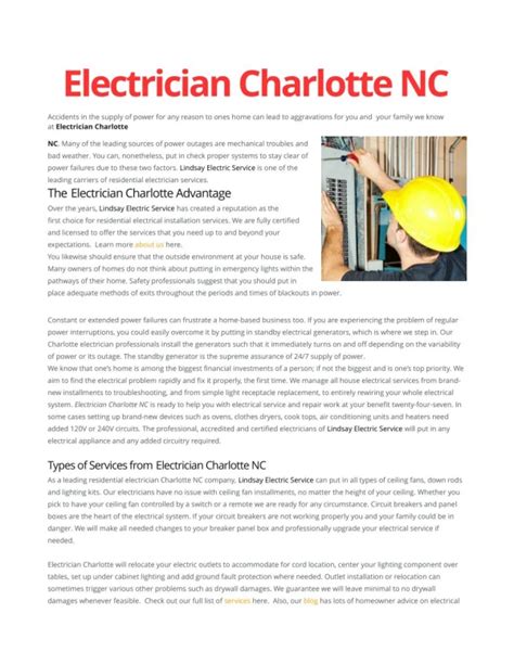 CharlotteElectrician Online Presentations Channel