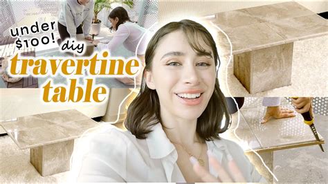 DIY COFFEE TABLE - Travertine coffee table under $100! - YouTube