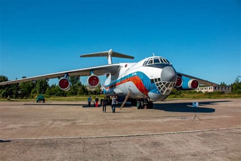 Ilyushin IL-22 Of Russian Air Force Landing At Chkalovsky. Editorial Stock Image - Image of ...