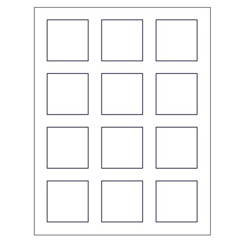 Template for Avery 22816 Print-to-the-Edge Square Labels 2" x 2 ...