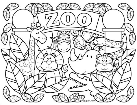 Zoo Coloring Pages Printable by Stephen Joseph - ColoringBay