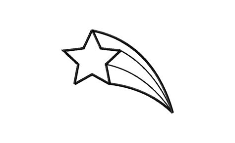 Shooting Star Outline Stitched Embroidery Design – Daily Embroidery