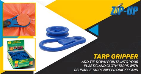 Reusable Tie down Tarp Gripper & Tarp Accessories by Zip-Up Products