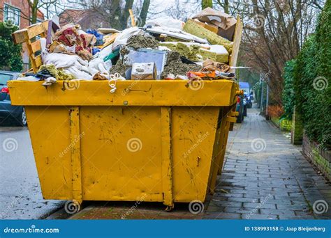 Large Container Full of Bulky Waste, Recycling Concept, Huge Pile of Garbage Stock Photo - Image ...