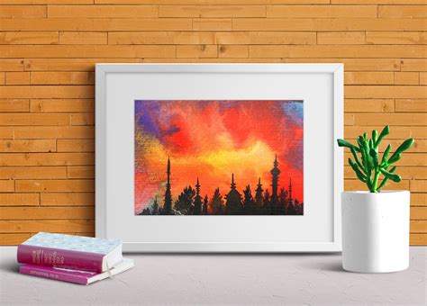 Sunset Cityscape Painting Old City Original Art 4 by - Etsy