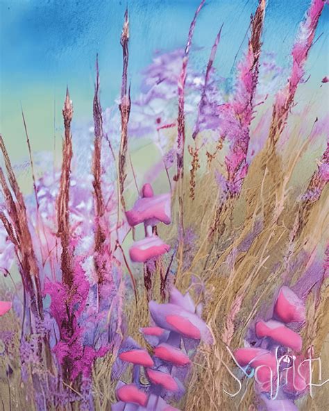 Realistic Pastel Wildflower Sunset Painting · Creative Fabrica