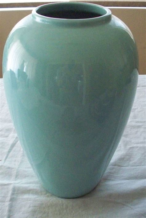 Vintage Haeger Pottery Floor Vase Very Large Sized Turquoise