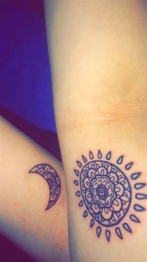 Sun and Moon tattoo Bff Tattoos, Hand Tattoos, Tribal Tattoos, Bestfriend Tattoos, Friend ...