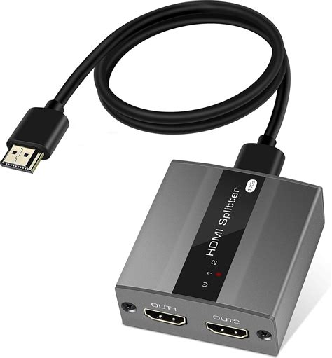 HDMI Splitter 1 in 2 Out,avedio links 4K HDMI Splitter 1x2 with High Speed HDMI Cable,USB Cord ...