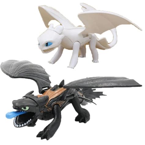 New How to Train Your Dragon Light Fury Toothless Launch Bullet Action figure White Dragon Toys ...