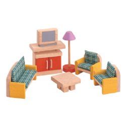 BabyNaturopathics.com - Plan Toys Classic Terrace Wooden Dollhouse with ...