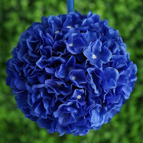 2 Pack | 7" Royal Blue Flower Ball Silk Rose Pomander Kissing Ball | Royal blue flowers, Silk ...