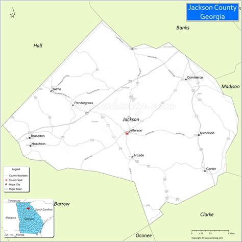 Map of Jackson County, Georgia - Thong Thai Real