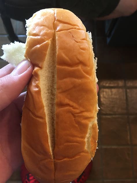 Hot dog bun opens from the top : mildlyinteresting