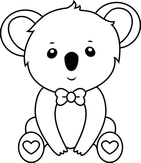 Koala Baby Coloring Pages Outline Sketch Drawing Vect - vrogue.co