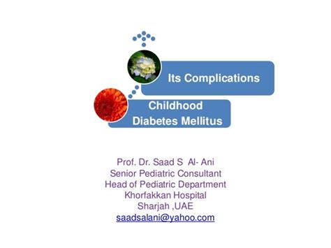 Childhood diabetes mellitus and its complications