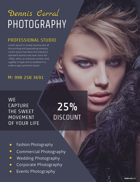 Free Editable Photography Flyer Template #AD, , #paid, #Editable, #Free, #Photography, #Template ...