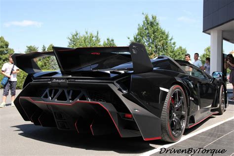 Black Lamborghini Veneno Roadster at Lamborghini Factory - GTspirit