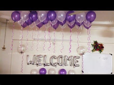 Balloon Decoration at Home For Welcoming a Newborn born baby girl, Welcome Home Decor… | Welcome ...