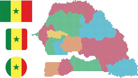 Senegal map and flag flat icon symbol vector illustration 10748574 ...