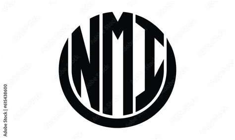 NMI shield with round shape logo design vector template | monogram logo ...