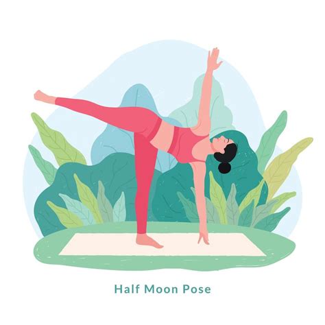 Half moon Yoga pose. Young woman woman doing yoga for Yoga Day ...